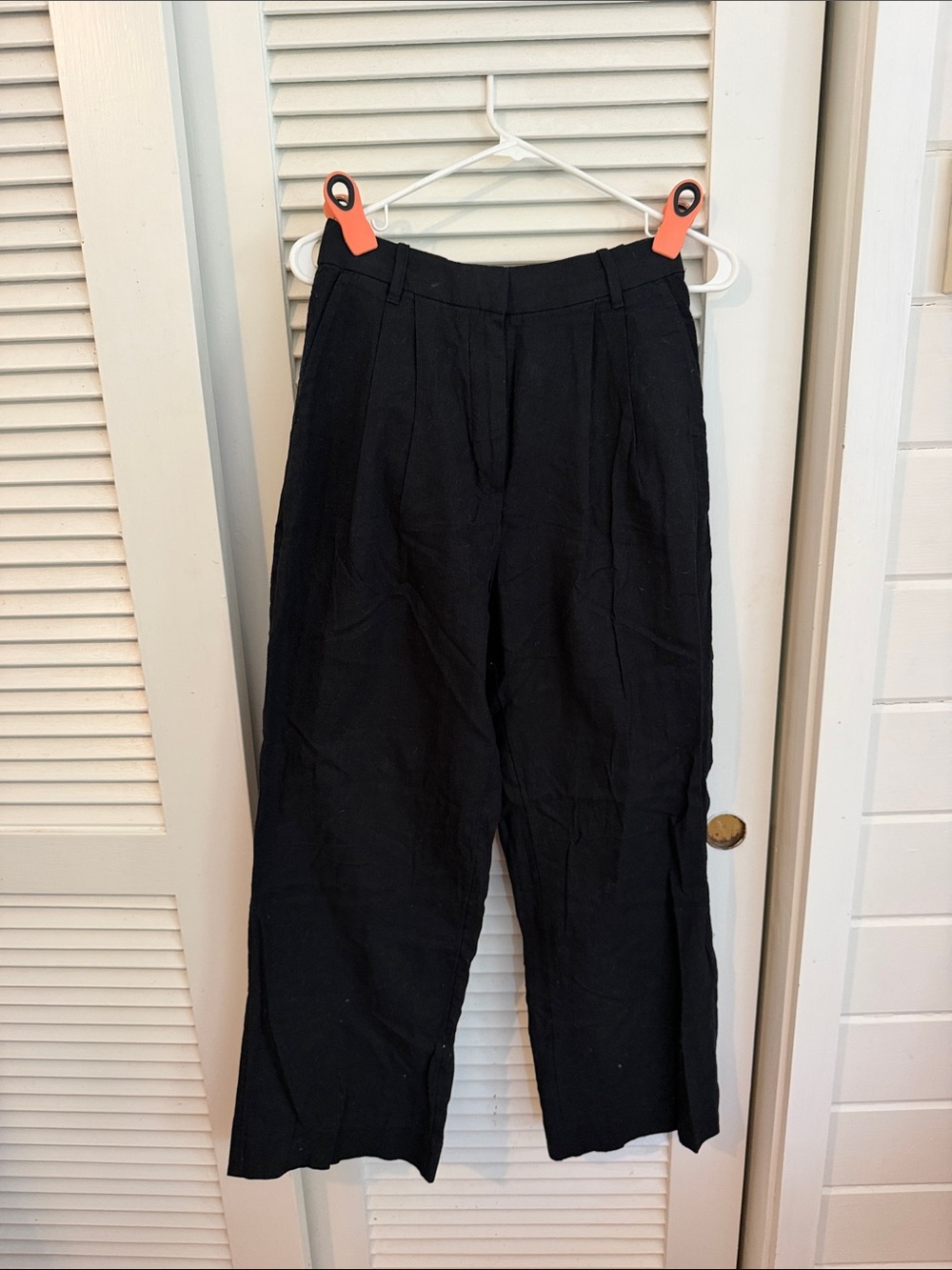 Abercrombie Women's Linen-Blend Tailored Wide Leg Pant.
